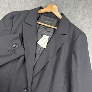 Banana Republic Sculpted Suit Blazer Womens 16 Black Stretch Lined Office